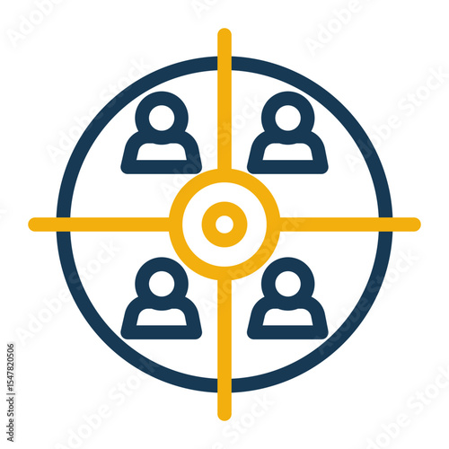 Business Aim Icon Outline Color Style for Focus and Goal Achievement.