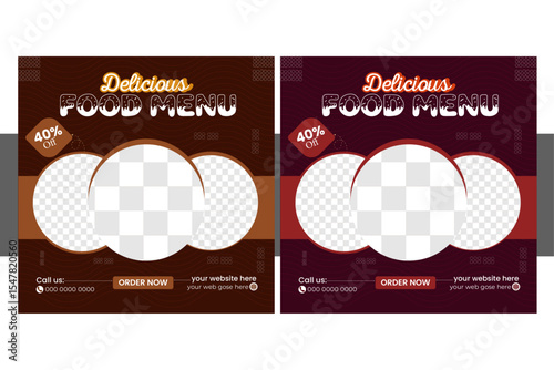 Social media post design for restaurant 
