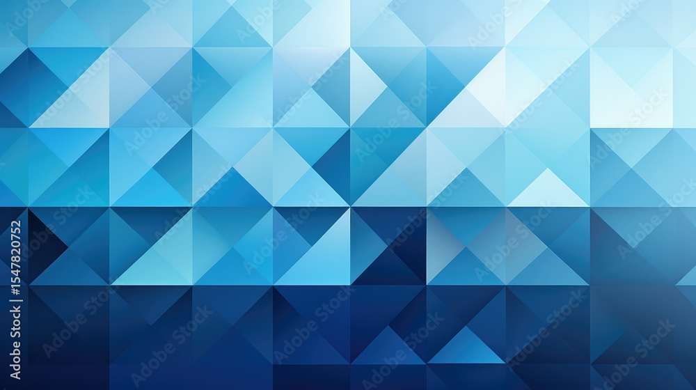 Obraz premium serene blue triangle abstract background