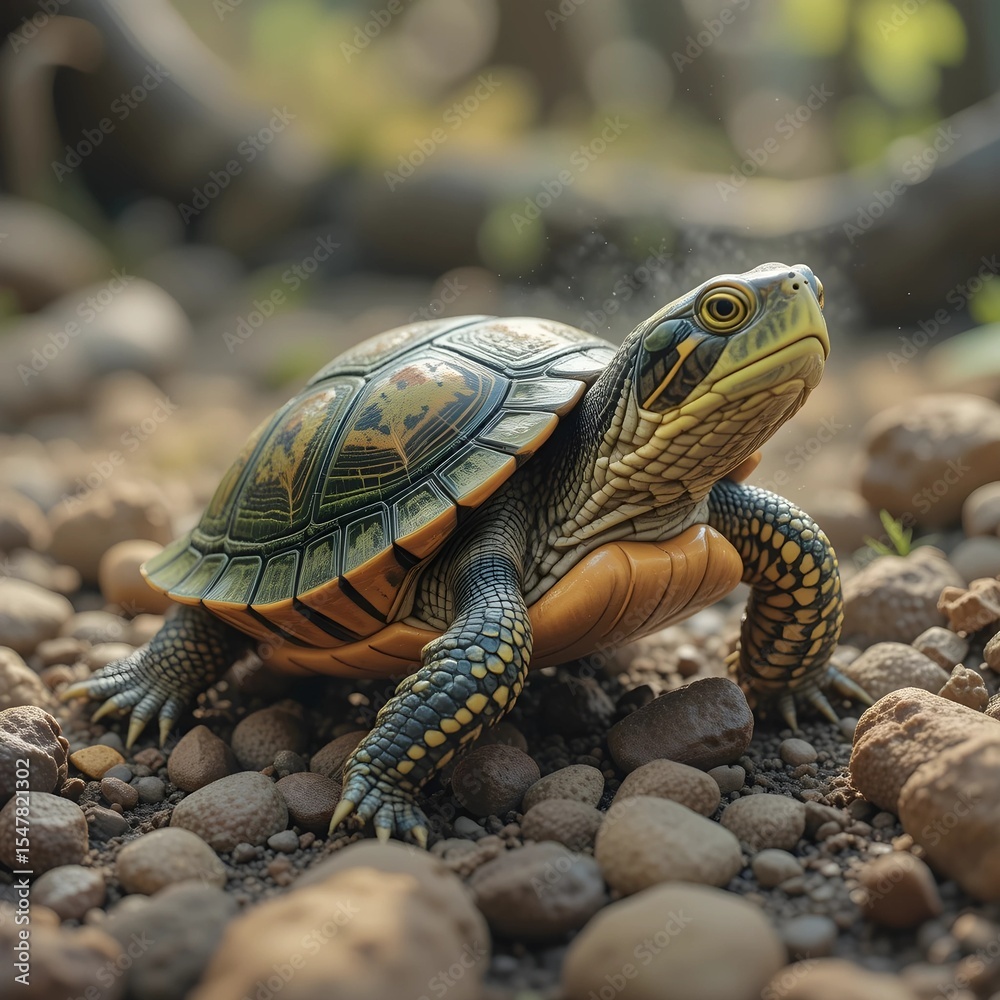 Obraz premium Cute turtle, AI Generated