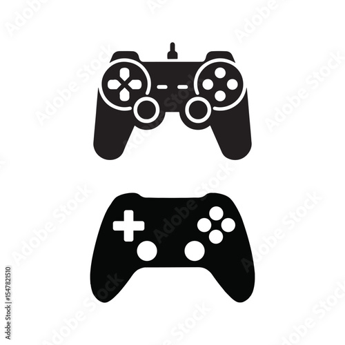 set of two gamepad joystick icons