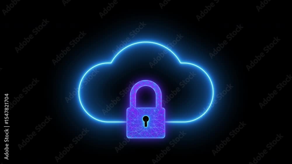 Virtual Private Network concept, a service that encrypts your internet traffic and protects your online identity. Cyber security system. Animated web protection icon on transparent background.