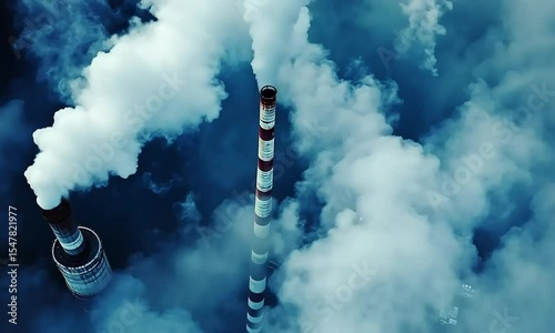 Industrial Smoke Stack Emitting Pollution