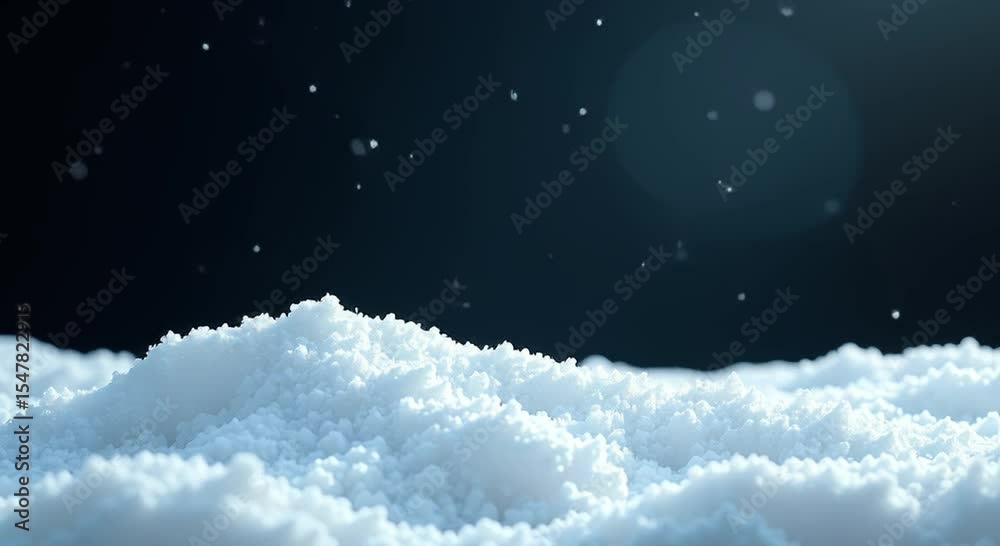 pile snow top hill dark background white dots scattered throughout snow pristine untouched creating peace