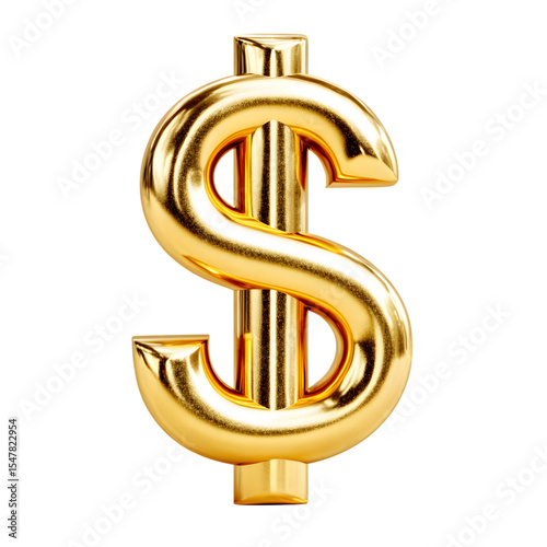Golden dollar sign isolated on white background. Vector illustration. Ai Generated Images