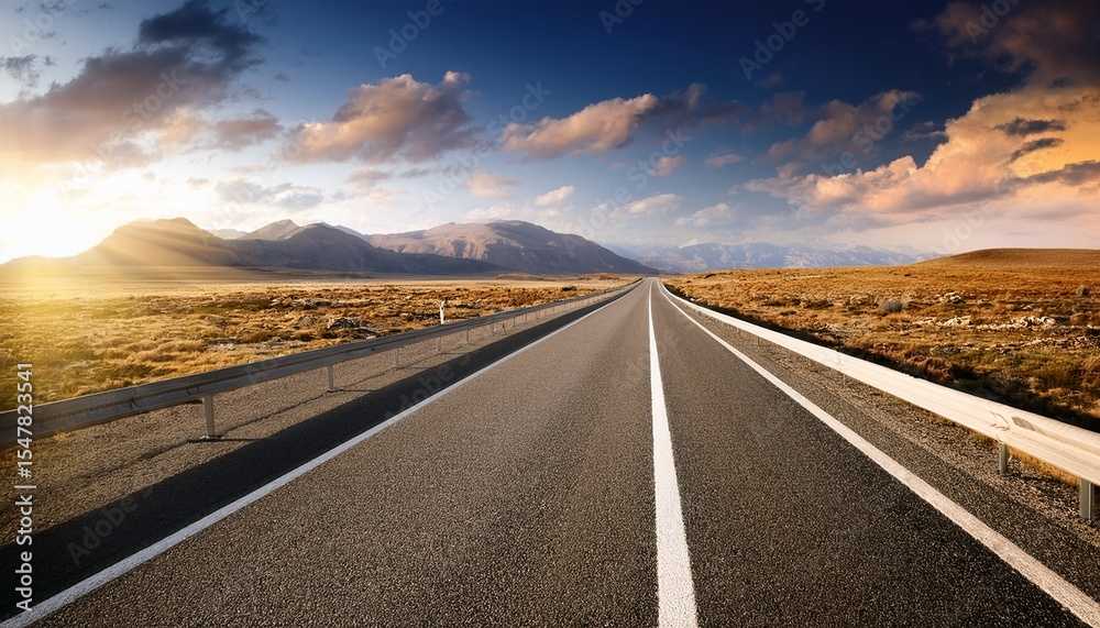 Naklejka premium empty road journey travel destination asphalt highway