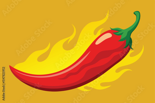 Fiery Hot Chili Pepper A Spicy Illustration of Intense Heat
