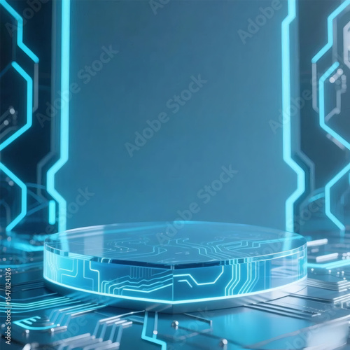 Technology-Themed Product Display Background – Futuristic Smart Material Mockup Scene
