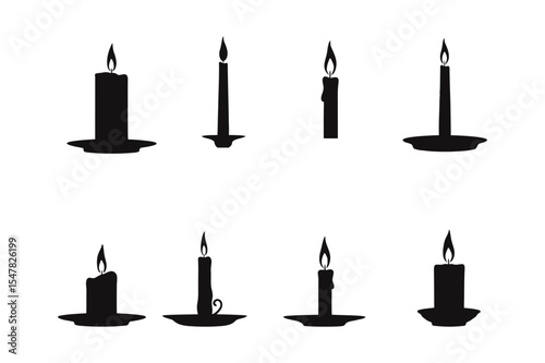 set of black candles