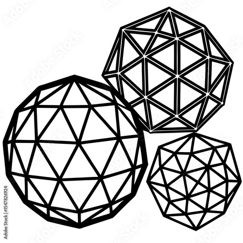 Three geometric shapes isolated on white background