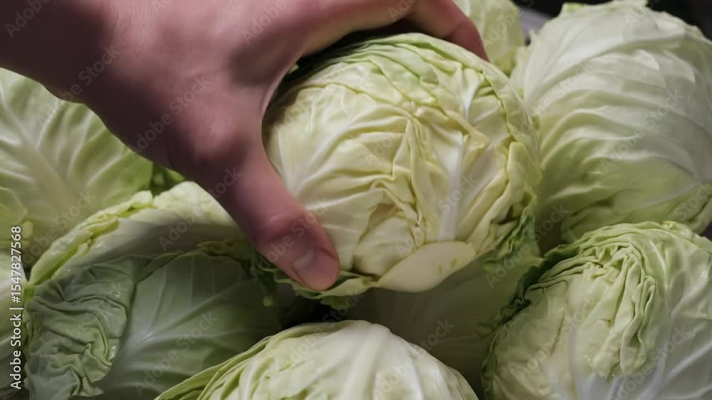 新鮮キャベツ、ヘルシーな採れたて野菜、瑞々しいキャベツ