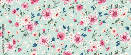 Delicate small floral pattern, fashionable seamless background for textile prints and wrapping paper,  botanical,  spring