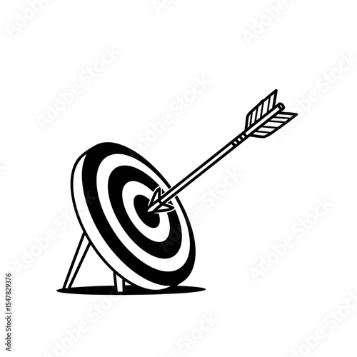 Arrow hitting the center of a target
