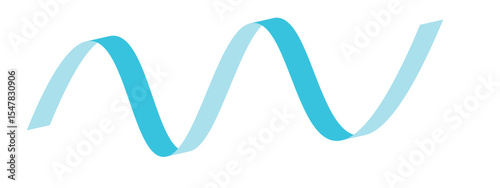 Blue flat ribbons isolated on white background. Ribbon banner vector illustration. Holiday lace.