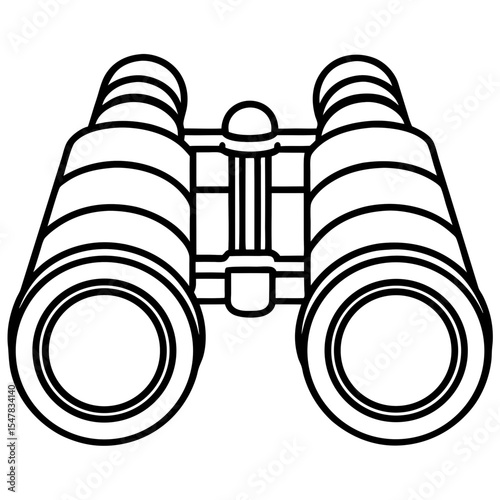Binoculars line art vector