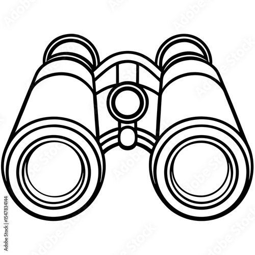 Binoculars line art vector