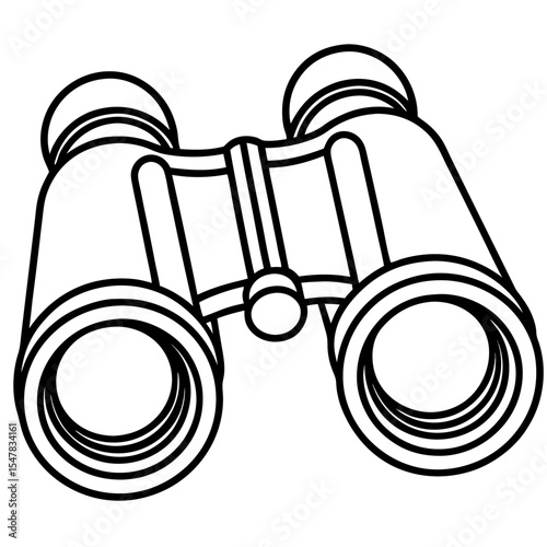 Binoculars line art vector