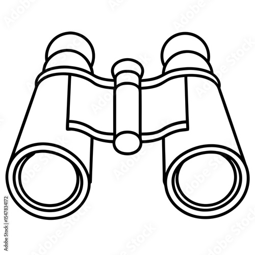 Binoculars line art vector