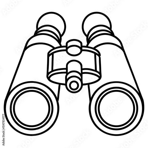 Binoculars line art vector