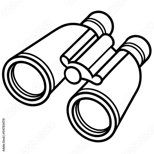 Binoculars line art vector