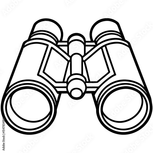 Binoculars line art vector