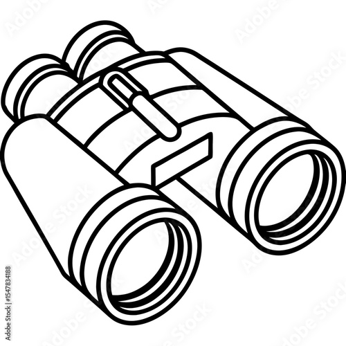 Binoculars line art vector