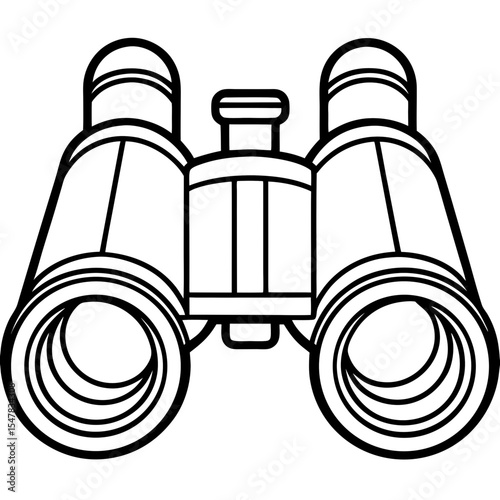 Binoculars line art vector