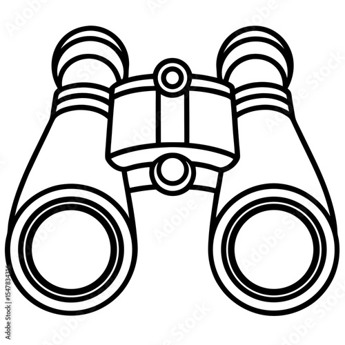 Binoculars line art vector