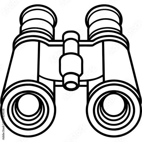 Binoculars line art vector
