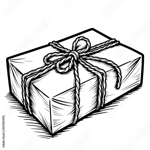 Eco-friendly packaging with natural twine, sustainable shipping concept