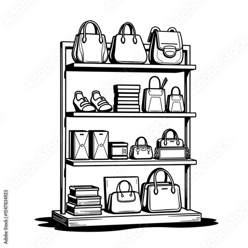 Biodegradable fashion accessories on shelves, eco-friendly shopping options
