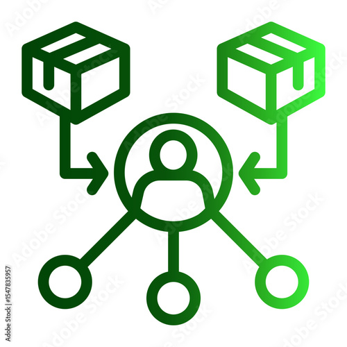 Retail Agent Icon Outline Gradient Style for Distribution and Affiliate Networks.