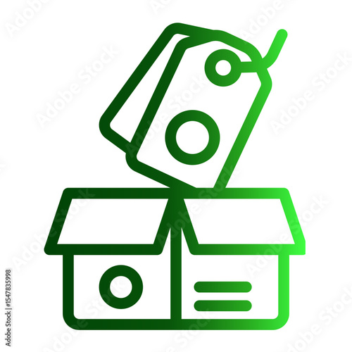 Price Tag Label Icon Outline Gradient Style for Retail and Product Costing.