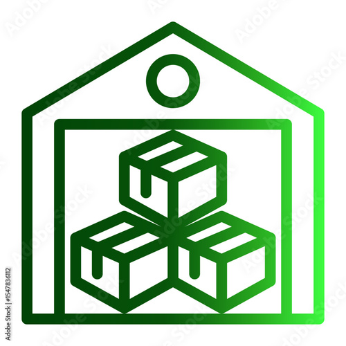 Bulk Inventory Logistics Icon Outline Gradient Style for Warehouse and Delivery.