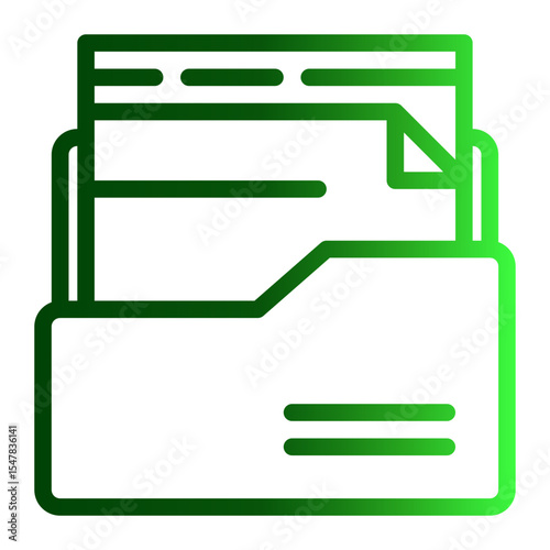 Document Archive Icon Outline Gradient Style for File Management and Organization.