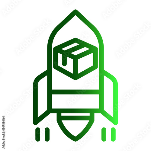 Business Launch Icon Outline Gradient Style for Startup Boost and Release.