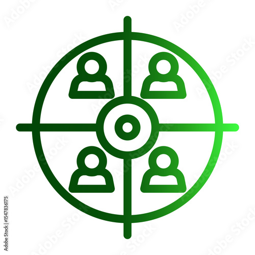Business Aim Icon Outline Gradient Style for Focus and Goal Achievement.