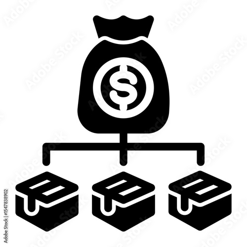 Unit Cost Structure Icon Solid Style for Financial Planning and Budgeting.