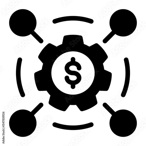 Business Process Cycle Icon Solid Style for Continuity and Strategy.