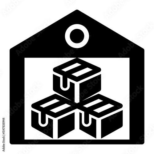 Bulk Inventory Logistics Icon Solid Style for Warehouse and Delivery.