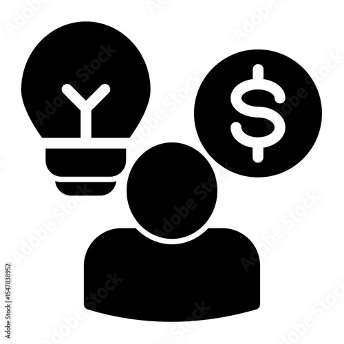 Innovation Idea Icon Solid Style for Creative Problem Solving.