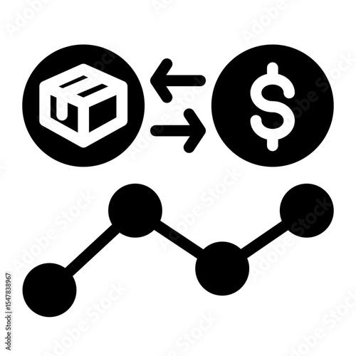 Sales Transaction Icon Solid Style for Commerce and Delivery Services.