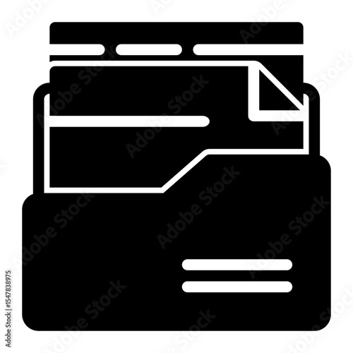 Document Archive Icon Solid Style for File Management and Organization.