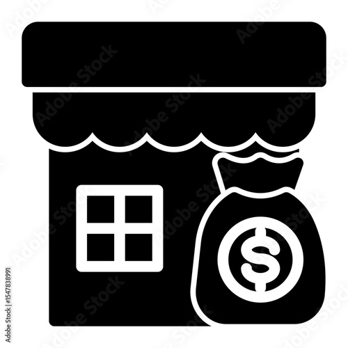 Retail Marketplace Icon Solid Style for Shopping and E-commerce.