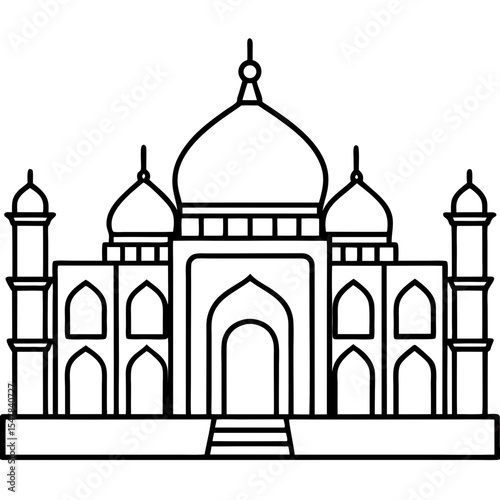 Blue Mosque line art vector