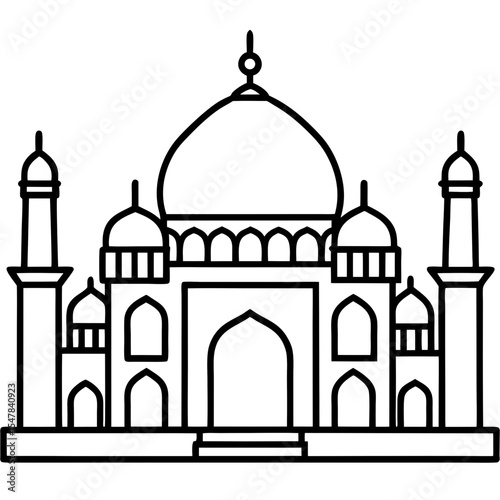 Blue Mosque line art vector