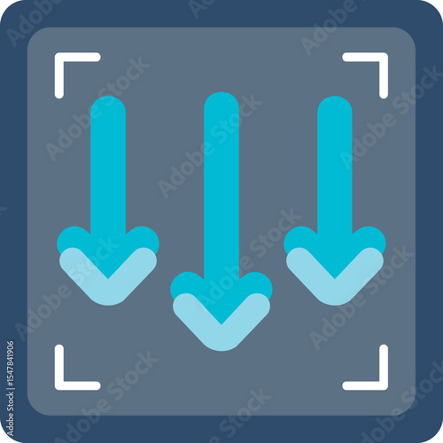 Multiple Down Arrow Icon