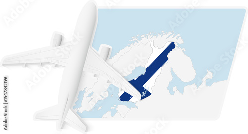Airplane over Finland Map