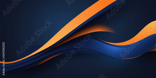 Abstract blue and gold dynamic wave pattern, a modern artistic vector illustration for business or creative design concepts