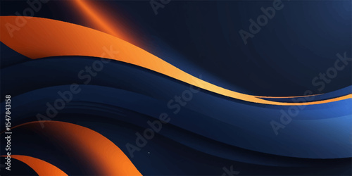 Abstract blue background with flowing wave patterns and futuristic light lines, ideal for modern design templates, business backdrops, or artistic web layouts